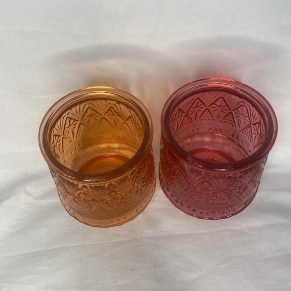 Pink & Orange Tea Light Candle Holders - Picture 2 of 2
